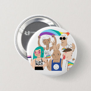 LGBT+Pride. GAY love. Rainbow flag. 6 Cm Round Badge