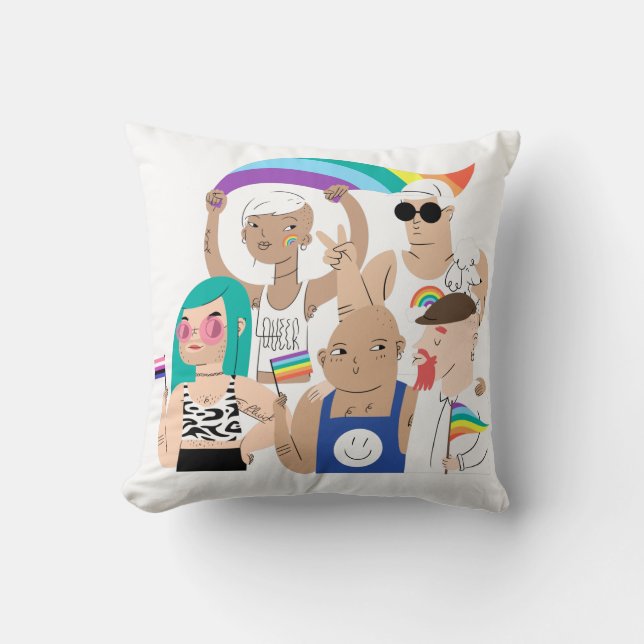 LGBT+Pride. GAY love. Rainbow flag.       Cushion (Front)