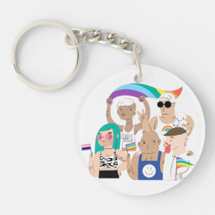 LGBT+Pride. GAY love. Rainbow flag. Key Ring