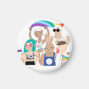 LGBT+Pride. GAY love. Rainbow flag. Magnet
