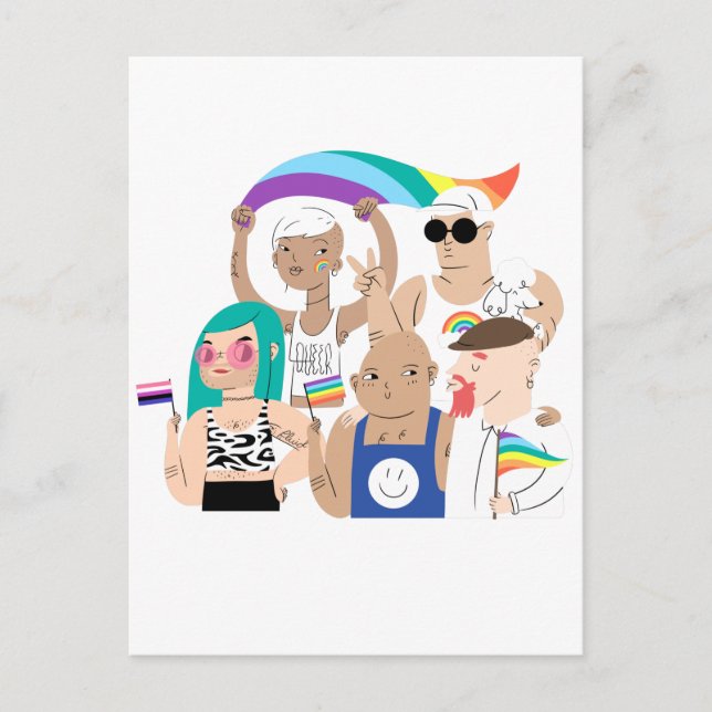 LGBT+Pride. GAY love. Rainbow flag.     Postcard (Front)