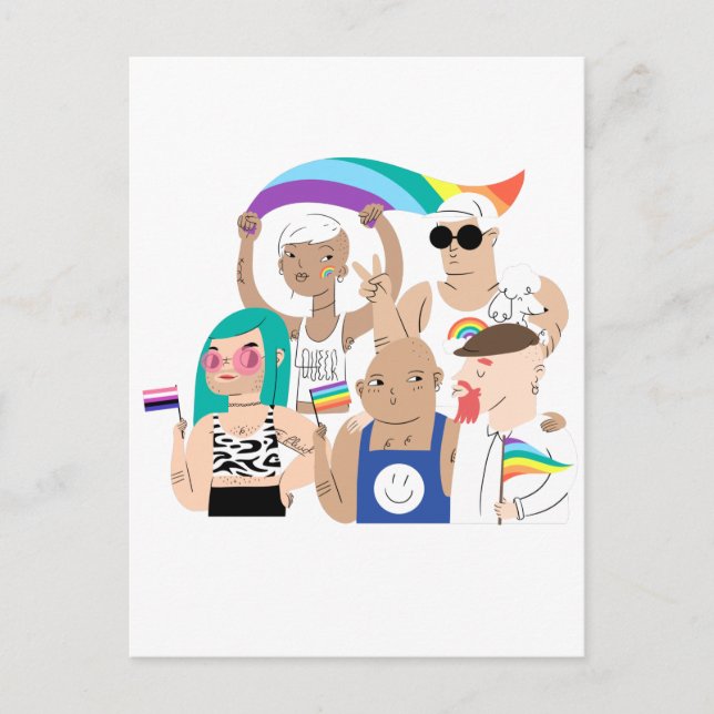 LGBT+Pride. GAY love. Rainbow flag.     Postcard (Front)