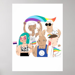 LGBT+Pride. GAY love. Rainbow flag.      Poster