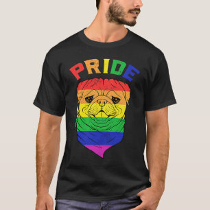 LGBT Pride Gay Pug Dog Rainbow Flag Stripe Equal R T-Shirt