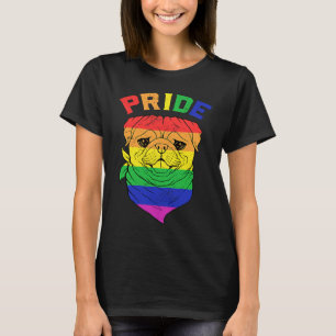 LGBT Pride Gay Pug Dog Rainbow Flag Stripe Equal R T-Shirt