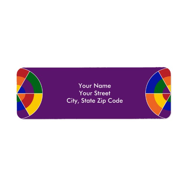 LGBT Pride Geometric Rainbow Circles on Purple (Front)