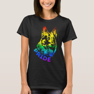 Lgbt Pride German Shepherd Support Rainbow Flag Su T-Shirt