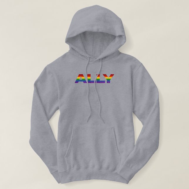 LGBT Pride Glitter Ally Hoodie (Design Front)