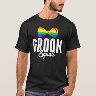 LGBT Pride Groom Squad Gay Bachelor Party Rainbow  T-Shirt
