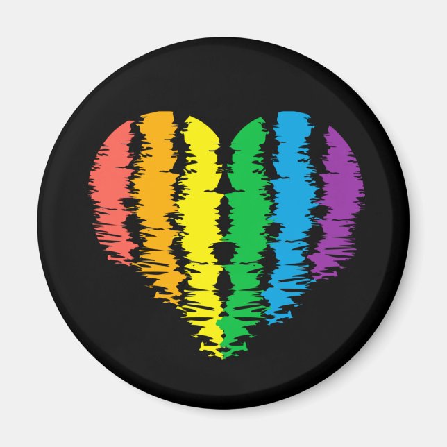 LGBT+pride. Heart rainbow.          Button Magnet (Front)