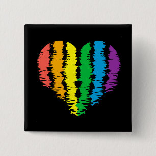 LGBT+pride. Heart rainbow. Button Magnet