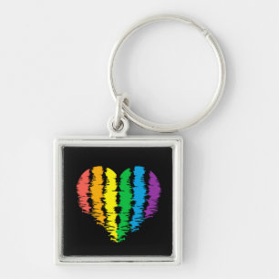 LGBT+pride. Heart rainbow. Keychain