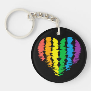 LGBT+pride. Heart rainbow. Keychain