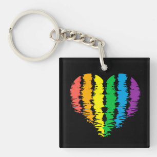 LGBT+pride. Heart rainbow. Keychain