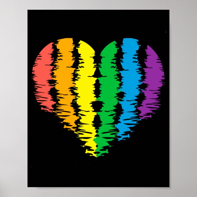 LGBT+pride. Heart rainbow.  Poster (Front)