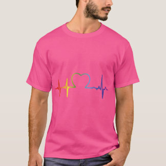Lgbt Pride Heartbeat retro boy T-Shirt