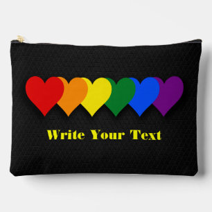 LGBT pride hearts Accessory Pouch
