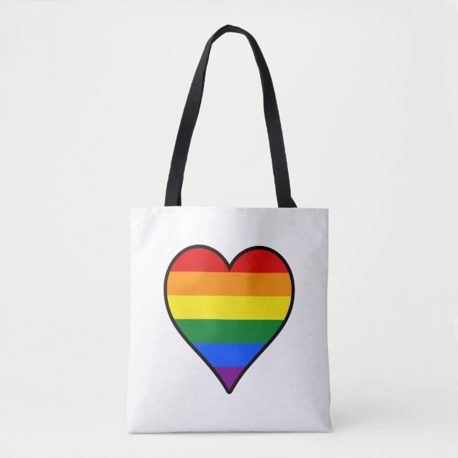 LGBT pride hearts Backpack Tote Bag (Front)