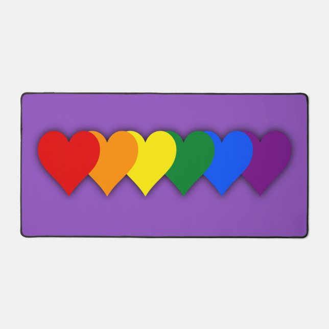 LGBT pride hearts  Desk Mat (Front)