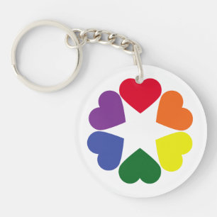 LGBT pride hearts Key Ring
