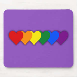 LGBT pride hearts Mouse Mat