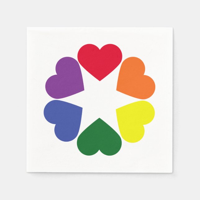 LGBT pride hearts Napkin (Front)