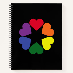 LGBT pride hearts Notebook