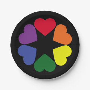 LGBT pride hearts Paper Plate