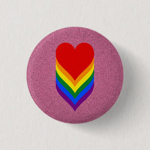 LGBT pride hearts pink button