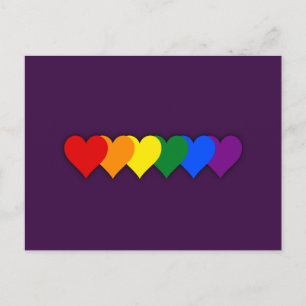 LGBT pride hearts Postcard
