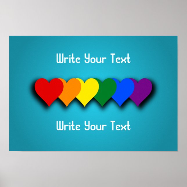 LGBT pride hearts Poster (Front)