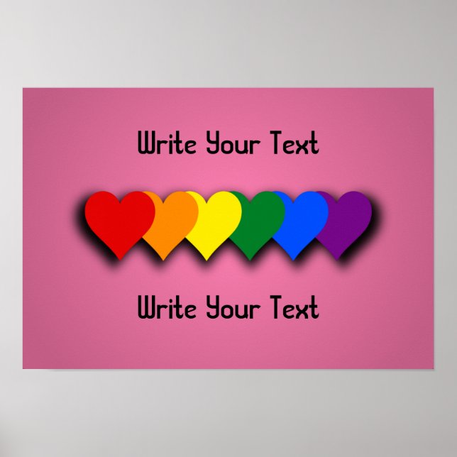LGBT pride hearts Poster (Front)