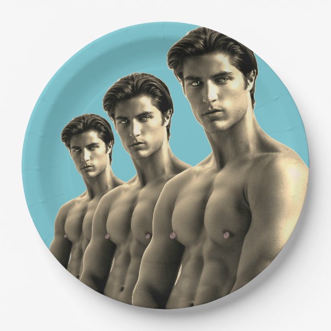 LGBT Pride Hottest Hunks on the Planet  Paper Plate (Front)