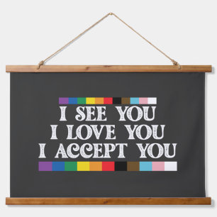 LGBT Pride I See Love Accept You Support Hanging Tapestry