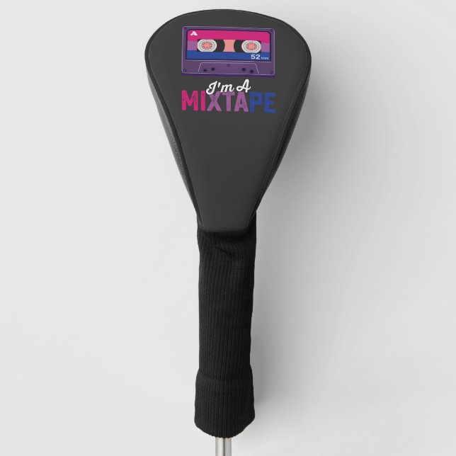 LGBT Pride Im A Mixtape Cassette Bi Golf Head Cover (Front)