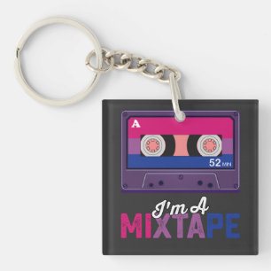 LGBT Pride Im A Mixtape Cassette Bi Key Ring