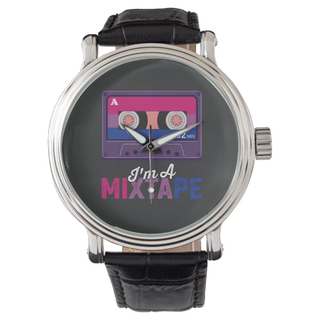 LGBT Pride Im A Mixtape Cassette Bi Watch (Front)