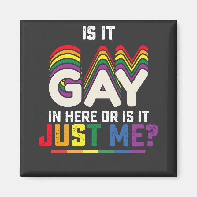 LGBT Pride Is It Gay In Here Or Is It Just Me Magnet (Front)