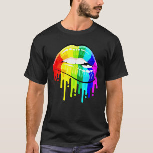 LGBT Pride LGBT Rainbow Lips Gay Homosexual Lesbia T-Shirt