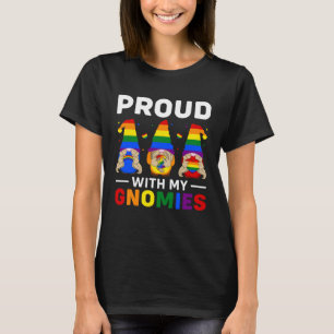 LGBT Pride LGBTQ Rainbow Gnomies Proud with my Gn T-Shirt