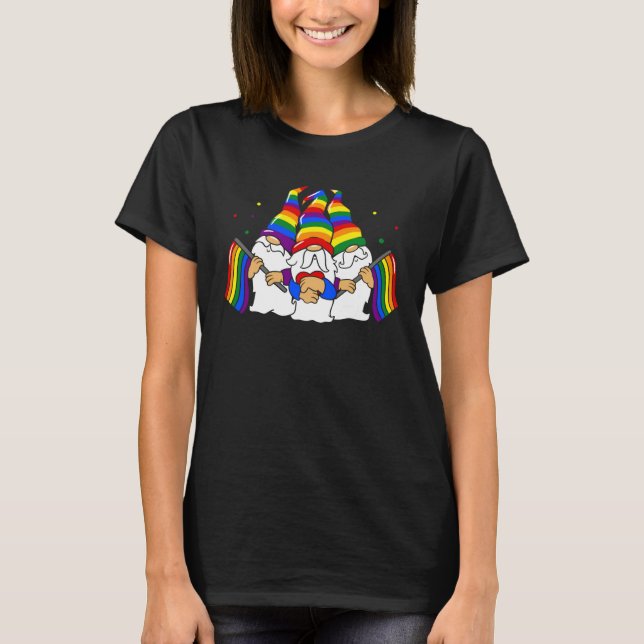 LGBT Pride LGBTQ Rainbow Gnomies  Proud with my Gn T-Shirt (Front)