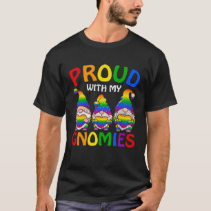 LGBT Pride LGBTQ Rainbow Gnomies Proud with my Gn T-Shirt