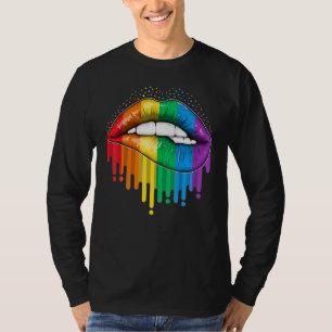 Lgbt Pride Lips Rainbow Gay Lesbian Bisexual Trans T-Shirt