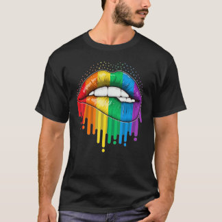 Lgbt Pride Lips Rainbow Gay Lesbian Bisexual Trans T-Shirt