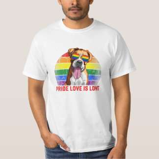 LGBT Pride Love Is Love Boxer Dog T-Shirt