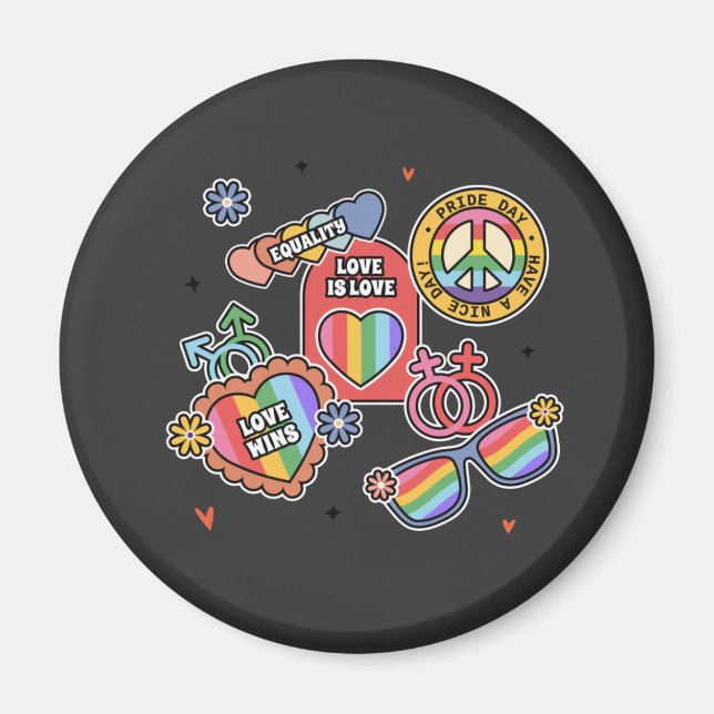 LGBT+pride. Love is love, equality, Pride day.  Magnet (Front)
