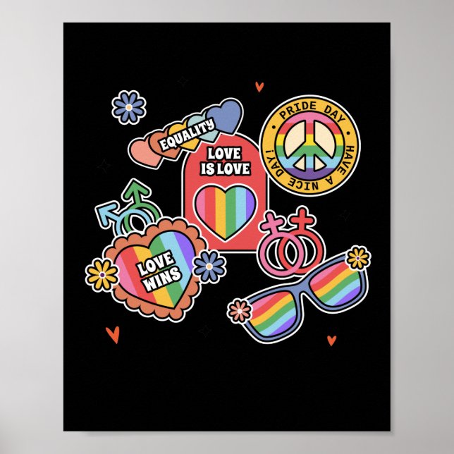 LGBT+pride. Love is love, equality, Pride day. Poster (Front)