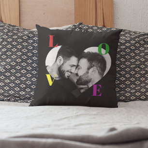 LGBT Pride LOVE Letters Black & White Photo Custom Cushion