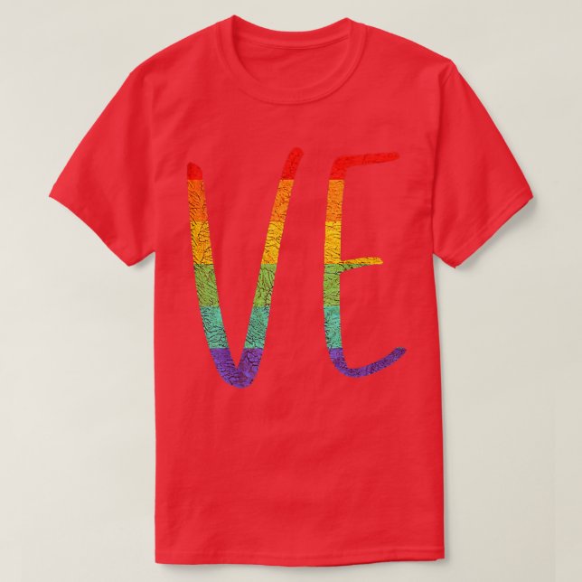 LGBT Pride Love  LO VE Lesbian Couple Matching Lov T-Shirt (Design Front)