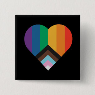 LGBT+pride love. Rainbow flag 15 Cm Square Badge